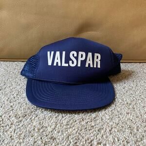 Vintage Valspar Trucker Hat Retro Western Mesh Back Foam Front Mohr's Navy